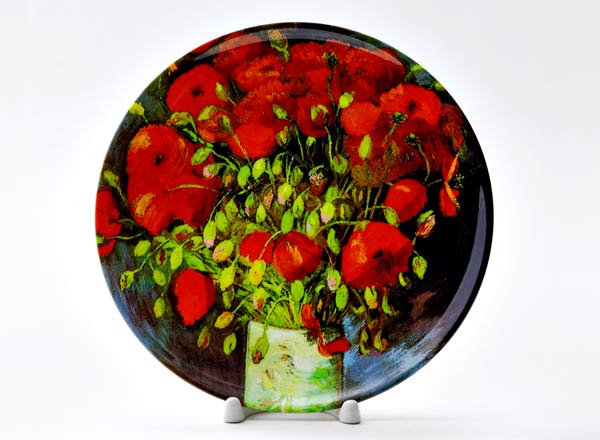 Decorative plate Vincent van Gogh Vase with red poppies