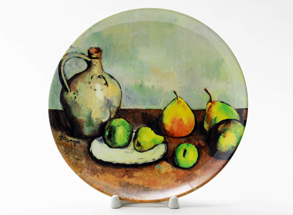 Decorative plate Cezanne Paul Still life. Pitcher and fruits