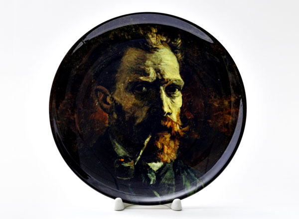 Декоративная тарелка Винсент Ван Гог Автопортрет с трубкой