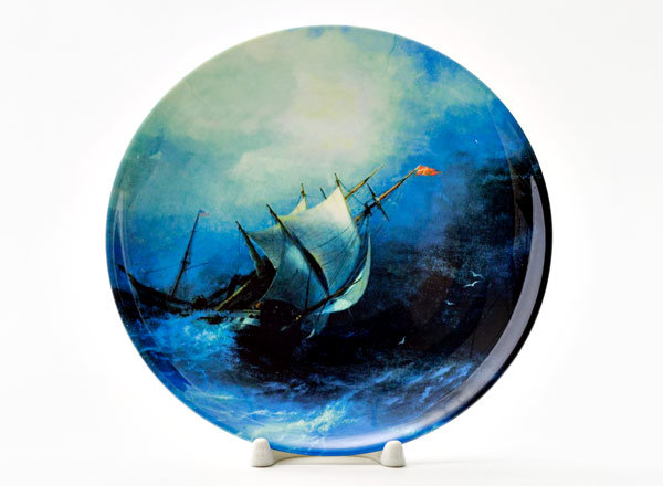 Decorative plate Aivazovsky Ivan Konstantinovich Storm on the Arctic Ocean