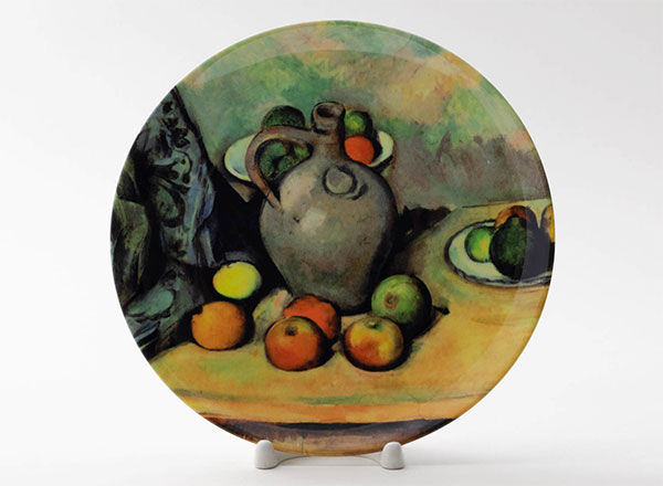 Decorative plate Cezanne Paul Still life. Pitcher and fruits on the table