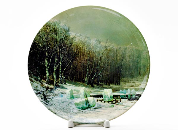 Decorative plate Meshchersky Arseniy Ivanovich Winter. Icebreaker