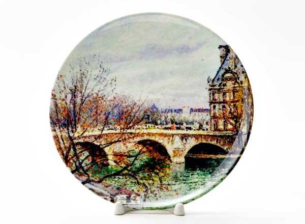 Декоративная тарелка Писсарро Камиль Королевский мост и павильон -Флора
