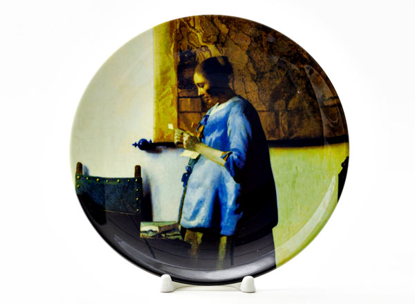 Decorative plate Johannes Vermeer Woman in blue reading a letter