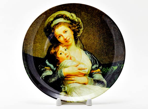 Decorative plate Vigee-Lebrun, Elisabeth-Louise Self portrait with daughter Julie