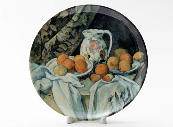 Decorative plate Cezanne Paul Still Life with curtain and flowered pitcher