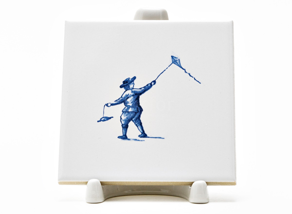 Tile Dutch. Boy with a Kite 