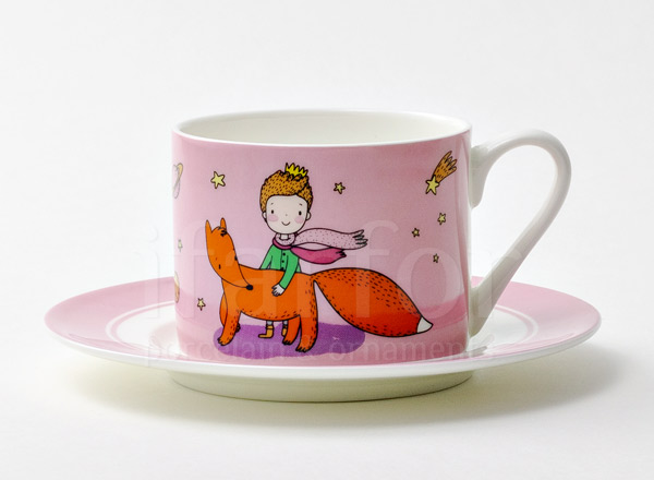 Cup and saucer tea Little Prince. Strawberry Prima