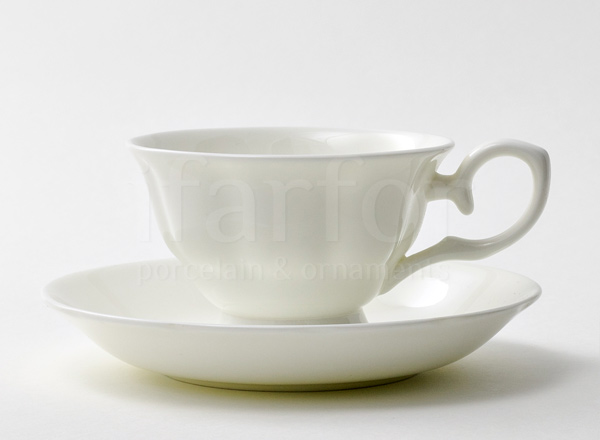 Cup and saucer tea Undecorated Magnolia