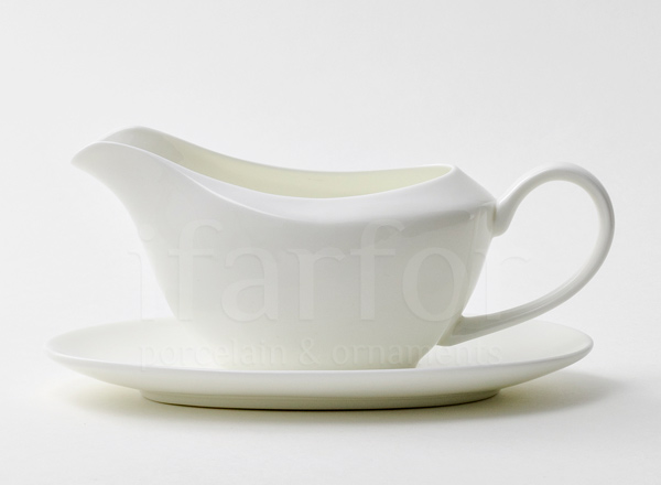 Gravy boat with stand Undecorated STOPPARD Standard