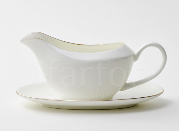 Gravy boat with stand Gold edging STOPPARD Standard