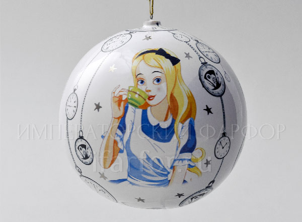 Christmas tree toy Big smooth Christmas ball Alice in Wonderland 1