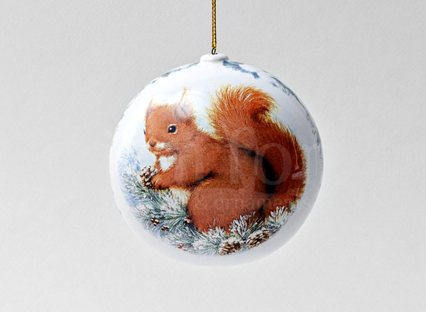 Christmas tree toy Ball medium smooth Squirrels