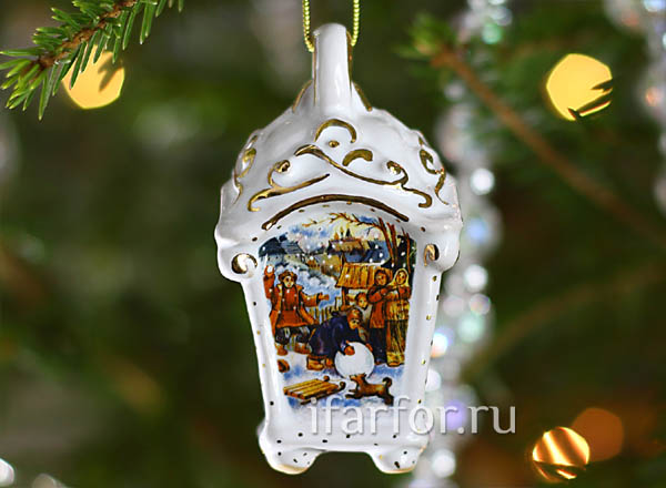 Christmas tree toy Flashlight small relief Maslenitsa