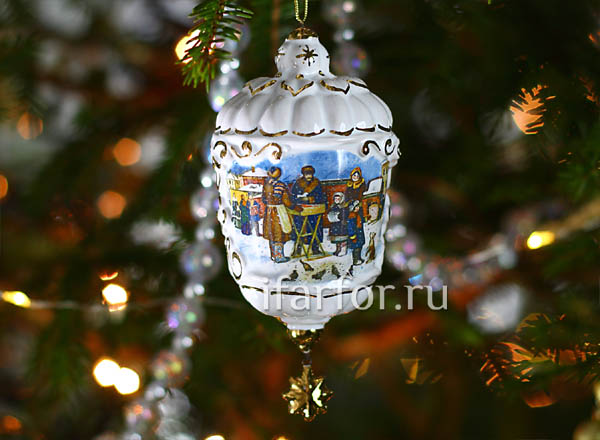 Christmas tree toy Flashlight openwork Maslenitsa