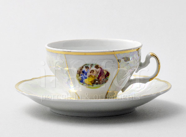 Cup and saucer tea Madonna Mother of Pearl Bernadotte