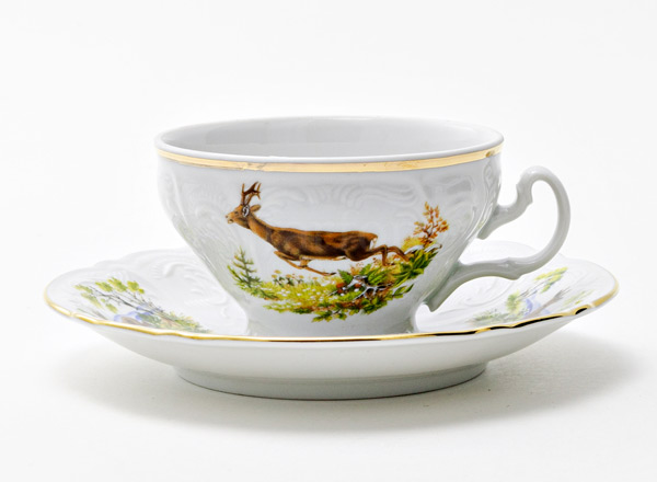 Чашка с блюдцем чайная Охотничьи сюжеты Бернадотт