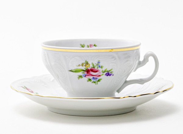 Cup and saucer tea Bernadotte Meissen bouquet Bernadotte