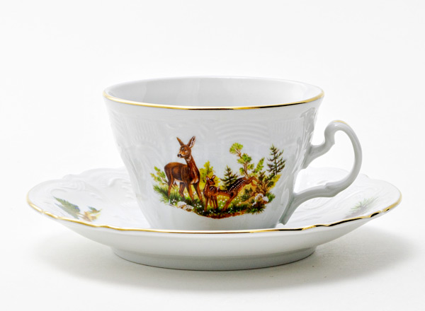Чашка с блюдцем чайная Охотничьи сюжеты Бернадотт