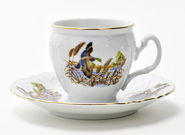 Cup and saucer tea Hunting plots Bernadotte cask