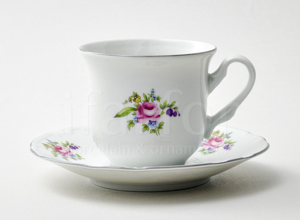 Чашка с блюдцем чайная Мейсенский цветок Констанция