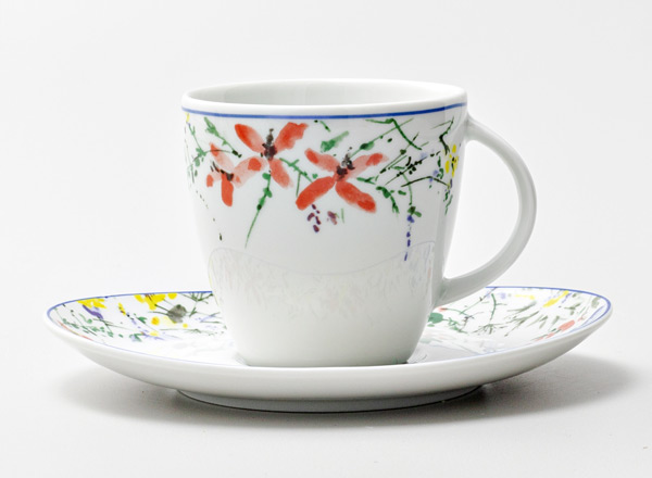 Чашка с блюдцем чайная Цветочный орнамент LOOS