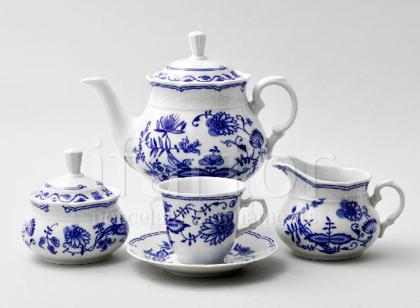 Tea Set Bulbous pattern. Zwiebelmuster 6/17 Natalie