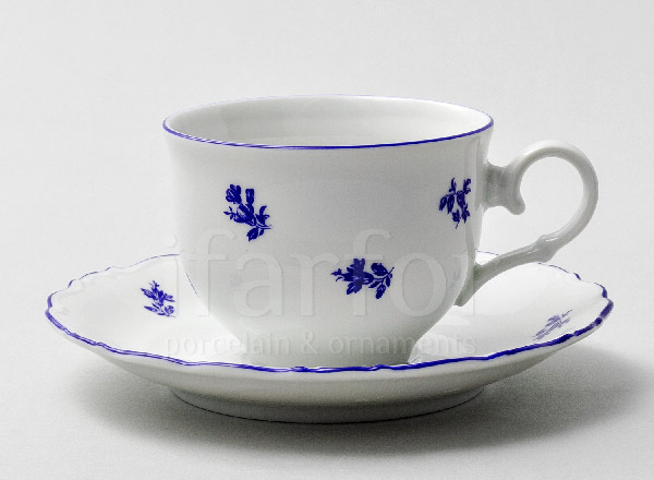 Чашка с блюдцем чайная Ситец Офелия низкая
