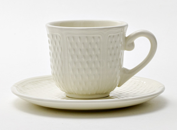 Cup and saucer tea PONT AUX CHOUX WHITE GIEN Provence