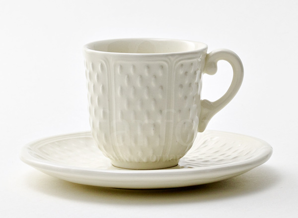 Cup and saucer Coffee PONT AUX CHOUX WHITE GIEN Provence