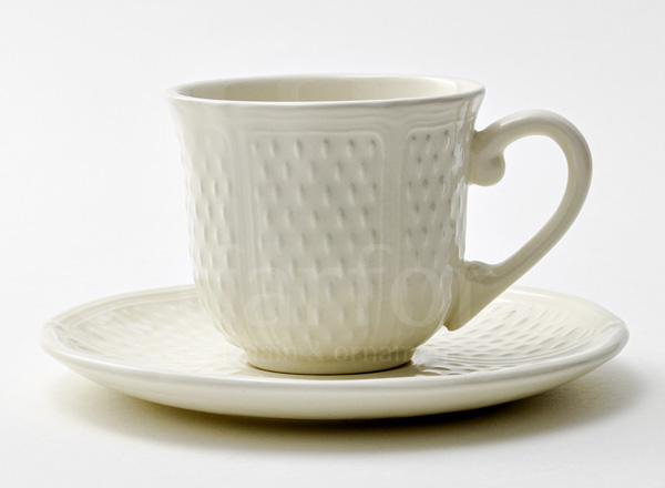Cup and saucer tea PONT AUX CHOUX WHITE GIEN Provence