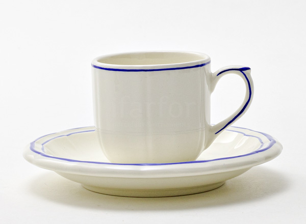 Cup and saucer Coffee FILET BLEUrn GIEN Rochelle