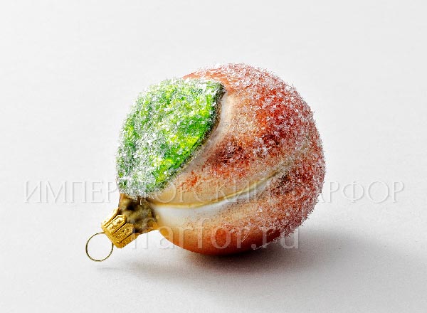 Елочная игрушка Ягоды и фрукты. Персик в льдинках