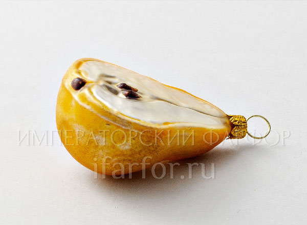 Елочная игрушка Ягоды и фрукты. Половинка груши mini