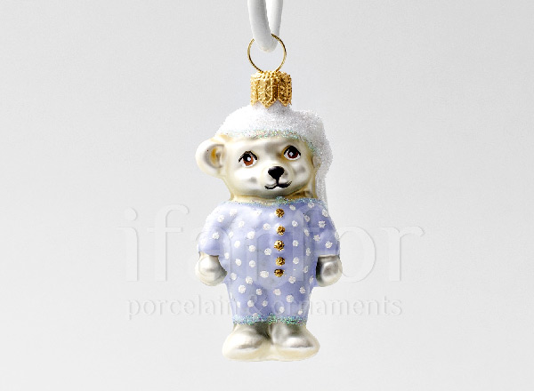 Елочная игрушка Медвежонок в голубой пижаме