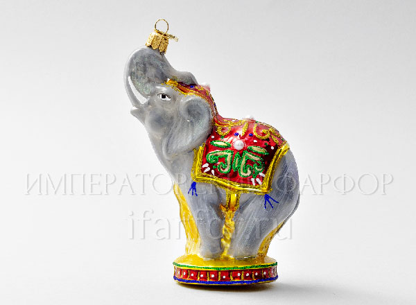 Christmas tree toy Elephant in the red horsecloth