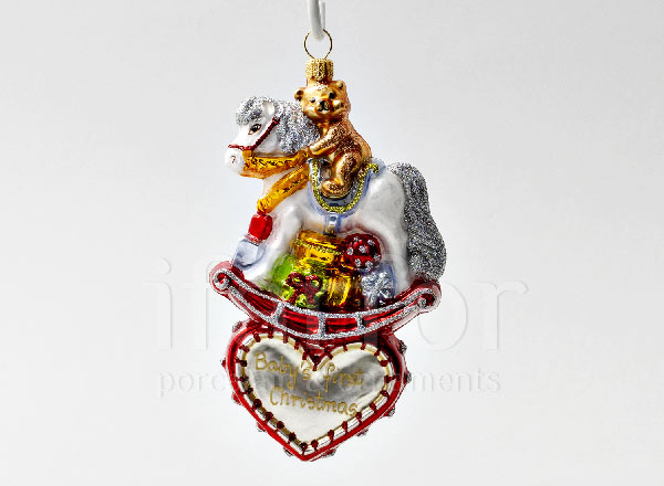 Christmas tree toy in a gift box Babys first Christmas (red rocking chair)