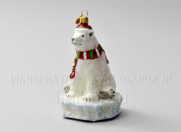 Christmas tree toy in a gift box 210х130мм Polar bear on ice