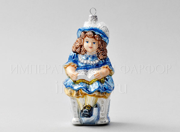 Елочная игрушка Алиса с книгой