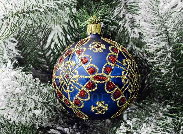 Christmas tree toy Ball Viola Turquoise matt