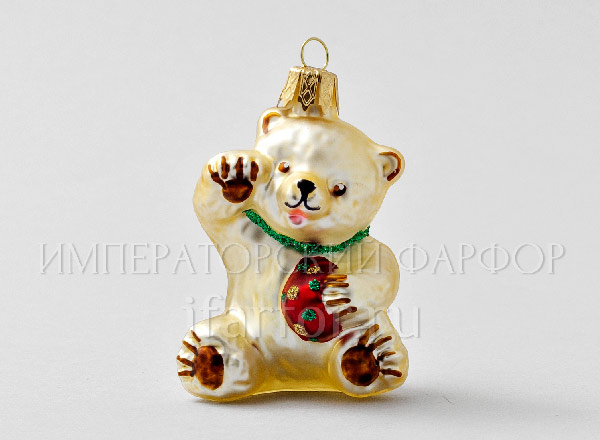 Елочная игрушка Медвежонок золотой