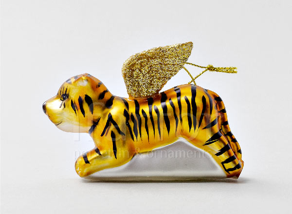 Елочная игрушка Тигр с золотыми крыльями