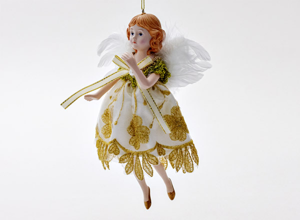 Christmas tree toy Angel in lace dress 1