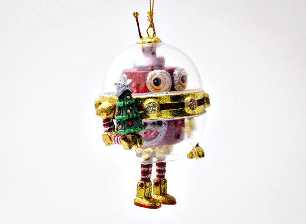 Елочная игрушка Рождественский робот с елкой 1