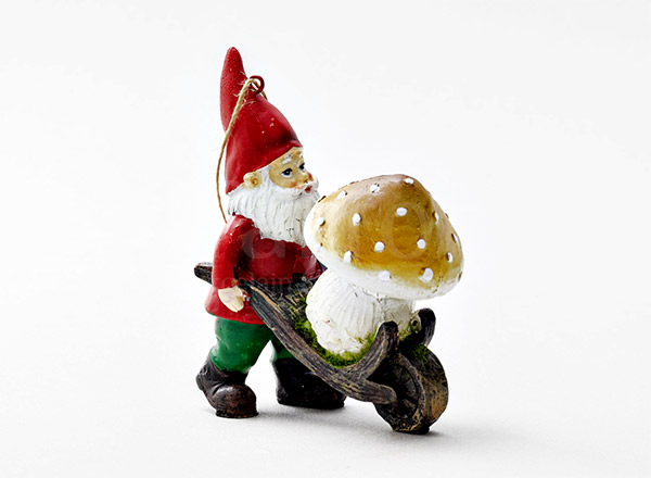 Christmas tree toy Gnome with a wheelbarrow 1
