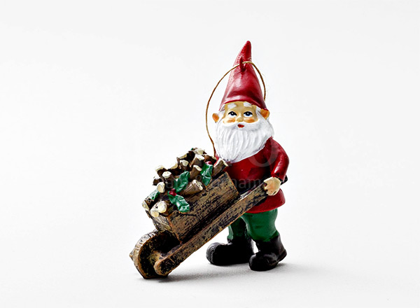 Christmas tree toy Gnome with a wheelbarrow 2
