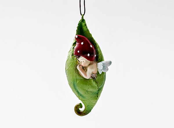 Christmas tree toy Baby fairy in a leaf 2