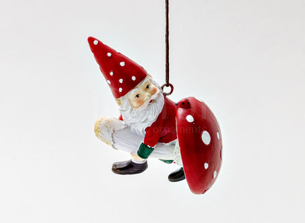 Christmas tree toy Gnome with a fly agaric