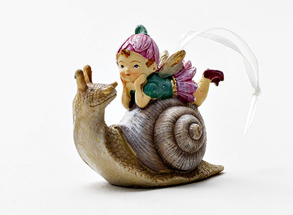 Christmas tree toy Fairy baby on a snail