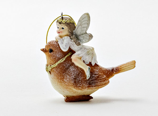 Christmas tree toy Little fairy on a bird